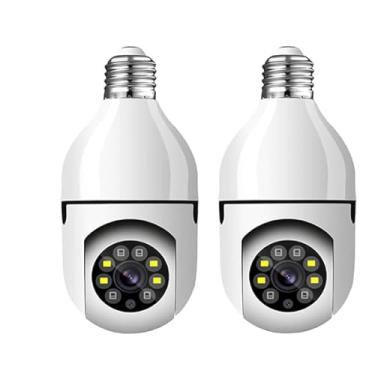 Imagem de KIT 2 Câmeras de Segurança WiFi, 1080P Base E27 com Visão Noturna InfravermelhaCâmera Vigilância com Função de Rastreamento Automático