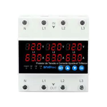 Imagem de Relé Protetor Tensão Trifásico 110/127V 63A Snetec SPT3-63T