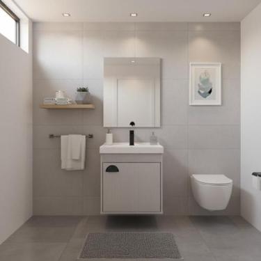 Imagem de Armário Para Banheiro 40Cm Mdf Com Cuba - Cremona Lineo - Riverzza