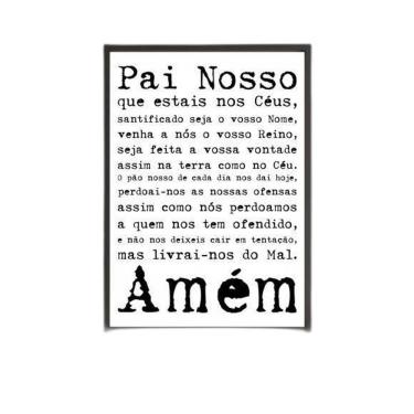 Imagem de Quadro Oração Pai Nosso 45X34Cm Com Vidro Moldura Preta