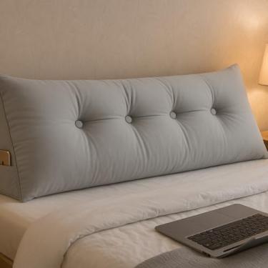 Imagem de Almofada para Cabeceira Mel Travesseiro com Encosto e Apoio para Lombar com Porta Celular, Leitura, Descanso(Preto,1,95)