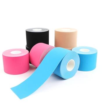 Imagem de Fita Tape Bandagem Elástica Adesiva para Alívio da Dor Muscular Recuperação e Suporte Esportivo Azul