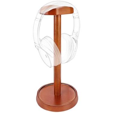 Imagem de GEEKRIA Suporte de madeira para fones de ouvido intra-auriculares, suporte de fone de ouvido para jogos, suporte para exibição de mesa com base de armazenamento compatível com Sennheiser, Bose, Beats