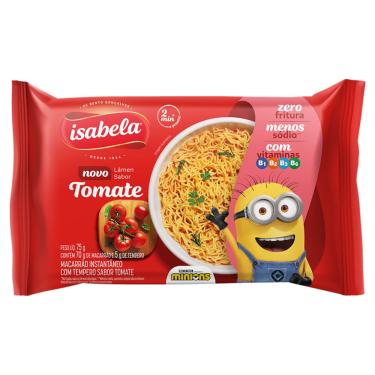 Imagem de Macarrão Instantâneo Lámen Tomate Minions Zero Fritura Isabela 75g