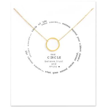 Imagem de Colar de pérolas da amizade, elefante da sorte, estrela de pérola, pingente de círculo para mulheres, cartão de presente, Small, Metal, Sem Pedra Preciosa