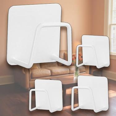 Imagem de Suporte de esponja de aço inoxidável para pia de cozinha – Pacote com 4 suportes de esponja SUS304 brancos à prova de ferrugem com design de drenagem – Organizador de parede ou superfície para