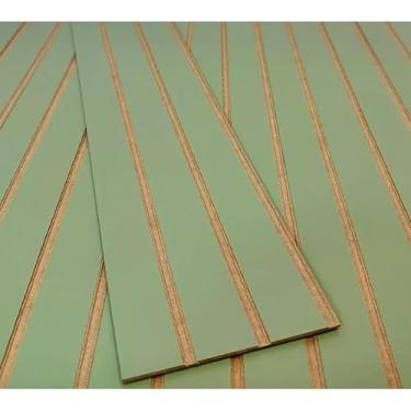 Imagem de Kit 100 Placas Painel Ripado Revestimento de Parede MDF 45x11 Decorativo Moderno Envio Imediato (Kit - 75 Placas,Verde)