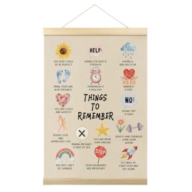 Imagem de Pôster de decoração de escritório de terapia, coisas para lembrar para conselheiro escolar, terapia e aconselhamento, alívio da ansiedade, psicologia social, arte de parede de aprendizagem emocional