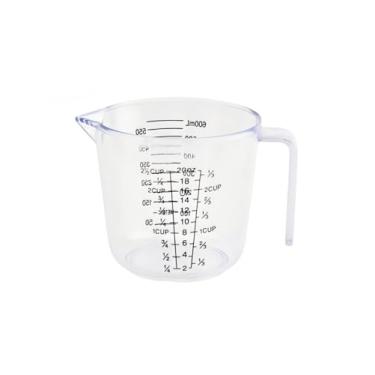 Imagem de Conjunto de copos medidores, copos de medição de líquido para cozinha - plástico livre de BPA com balanças de medição de bico, 600 ml