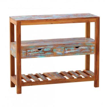 Imagem de Aparador Ilha 1m 2 Gavetas Madeira Maciça Pátina