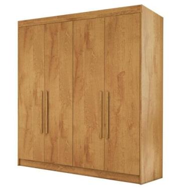Imagem de Guarda Roupas Casal 4 Portas 3 Gavetas 100% Mdf Tunis Madeirado - EURO