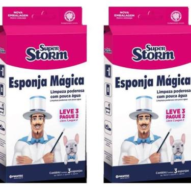 Imagem de Kit Esponja Mágica Super Storm Uso Geral - Leve 6 Pague 4 - Pulvitec