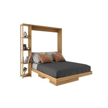 Imagem de Cama Dobrável Casal Articulada CM8014 Amêndoa - Tecno Mobili