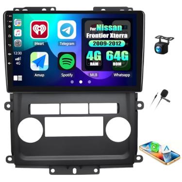 Imagem de [4 + 64 G] Estéreo automotivo Android 13 para Nissan Frontier Xterra 2009-2012 com carro sem fio e Android Auto, rádio de carro de 9 polegadas com link espelhado, Bluetooth, FM/RDS WiFi, GPS EQ, DSP