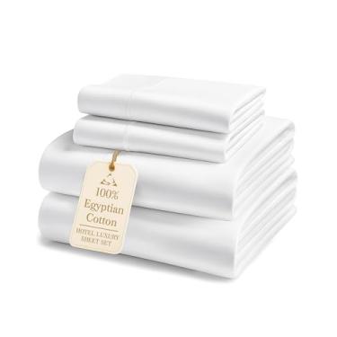 Imagem de LANE LINEN Jogo de lençol 100% algodão California King - 1000 fios, macio e confortável luxuoso como lençol de cama grosso totalmente elástico, sem fiapos, resistente ao desbotamento Oeko Tex