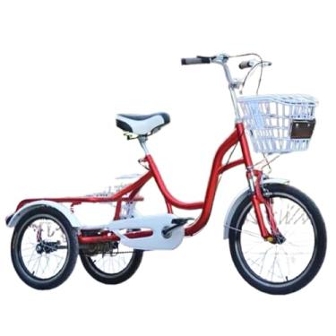 Imagem de JYXYXSCP Triciclo adulto 6 velocidades, bicicleta triciclo adulto velocidade variável freio a disco bicicleta 3 rodas para idosos, 20 polegadas 3 rodas bicicletas, com cesta dianteira e traseira