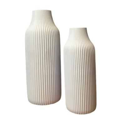Imagem de Vasos Decorativo Cachepot Estilo Minimalista Flores Folhagem Moderno Resistente(Branco,1 unidade 18cm)
