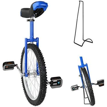 Imagem de Treinador de roda de 61 cm, altura ajustável, antiderrapante, equilíbrio de pneu de montanha, exercício de ciclismo, com suporte de monociclo