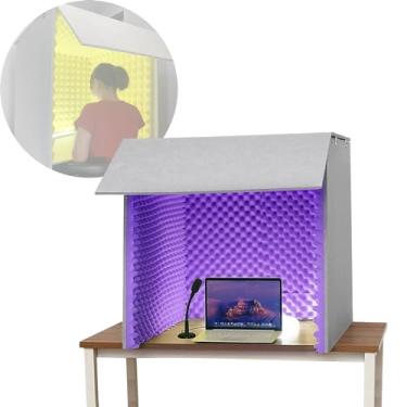 Imagem de Sala de isolamento de microfone portátil à prova de som, estúdio de gravação em casa, adequado para aprendizagem de dublagem (roxo)