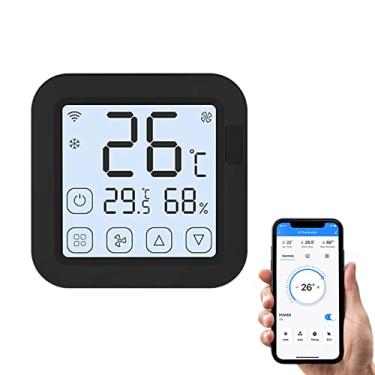 Imagem de Controlador Termostato de Ar Condicionado IR com Wi-Fi Display LCD Controle por Aplicativo Sensor Temperatura e Umidade Compatível Voz Residencial Agendamento Compartilhamento Familiar para Split Port