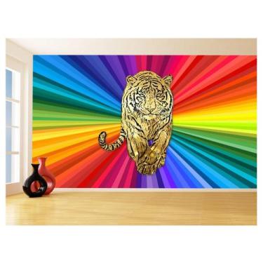 Imagem de Papel De Parede 3D Animais Pop Art Tigre Felino 3,5M Pxa131 - Você Dec