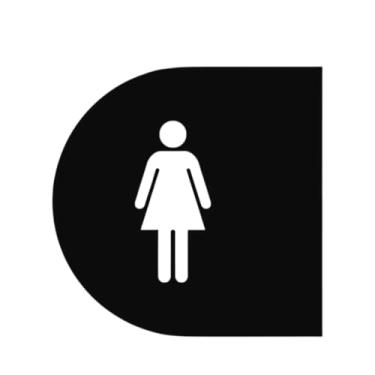 Imagem de Placa Banheiro Feminino Ferro Preto Design Industrial 20x20cm