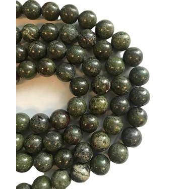 Imagem de Lady Works Fio de pedra natural turquesa verde de 33 cm, contas lisas redondas de 16 mm para fazer joias DIY | Beads_04543