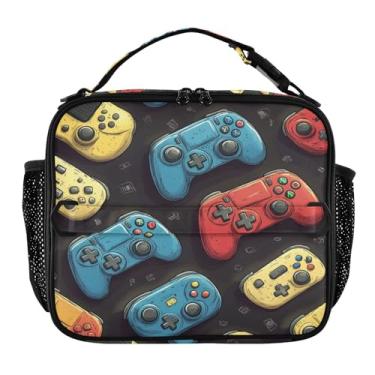 Imagem de Blueangle Lancheira com controle de jogos de desenho animado para homens, mulheres e adultos, lancheira pequena para trabalho de escritório, piquenique - bolsa térmica portátil reutilizável (387)