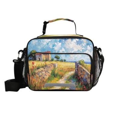 Imagem de Blueangle Lancheira térmica doméstica camponesa para mulheres e homens - bolsa térmica à prova de vazamento com alça de ombro ajustável, lancheira reutilizável para trabalho, piquenique (374)