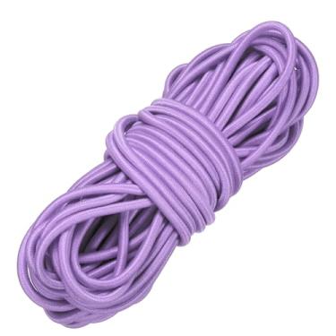 Imagem de PATIKIL Cordão elástico elástico, 1/20.3 cm x 81 cm de poliéster resistente cordas de choque corda elástica caiaque corda para caiaque lona gravata barco barraca acampamento artesanato DIY, rosa-roxo