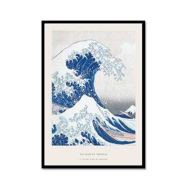 Imagem de Pôster Hasui Kawase Ohara Koson Impressões Katsushika Hokusai Pintura em Tela Onda Japonesa Arte de Parede Hiroshige Imagens para Decoração de Casa (SKU1,30,5 x 45,7 cm = (30 x 45 cm), Moldura de