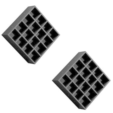 Imagem de Kit 2 Nicho Decorativo Porta Toalha Com 16 Nichos Multiuso Glamour preto