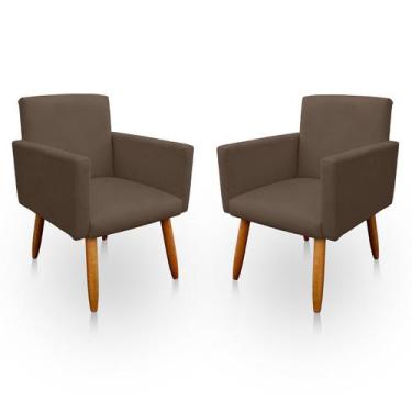 Imagem de Kit 2 Poltrona Decorativa Nina para Sala e Quarto Suede - LH Decor - L