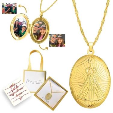 Imagem de Colar relicário Nossa Senhora Ouro 18k Singapura 60cm Banhado - Morgan