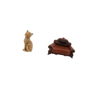 Imagem de Fenteer Miniatura de Animal em Resina, Modelo de Sofá/cadeira, Peça Decorativa Colecionável para Sala de Estar, Quarto, Estante, Presente em Miniatura para Pa
