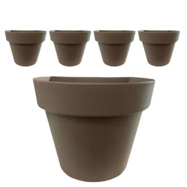 Imagem de Kit 10 Vasos de parede meia lua para plantas flores folhagem suculenta