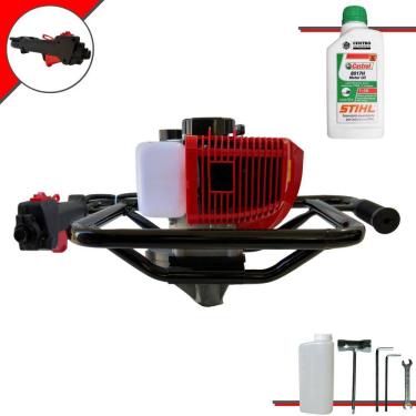 Imagem de Perfurador de Solo Máquina Fura Terra Trado Motorizado Sem Broca Anmax GD520B À Gasolina 2 Tempos 52cc 2,2HP 7.000rpm Profissional + ÓLEO STIHL 2T