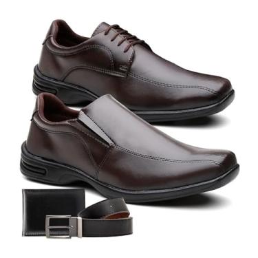 Imagem de Dois Pares de Bota Social Masculina em Couro Natural com Palmilha Macia para Rotina Profissional