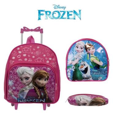Imagem de Kit Mochila Escolar Menina Frozen Pequena Rodinha Passeio - Toys 2U