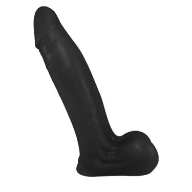 Imagem de Pênis Maciço Lover em PVC Flexível Atóxico 18 x 4,5cm Preto