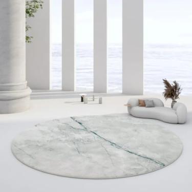 Imagem de Tapetes redondos de pelúcia estilo para decoração de quarto, tapetes para sala de estar, tapete macio para casa, carpete grosso e fofo (tamanho personalizável/8)