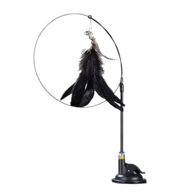 Imagem de Brinquedo Varinha Gato Pena Passaro Ventosa Estímulo Caça Fixação Segura no Chão