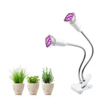 Imagem de Led Grow Luminária Para Plantas 2 Soquetes Com Lâmpada de 28W - Não De