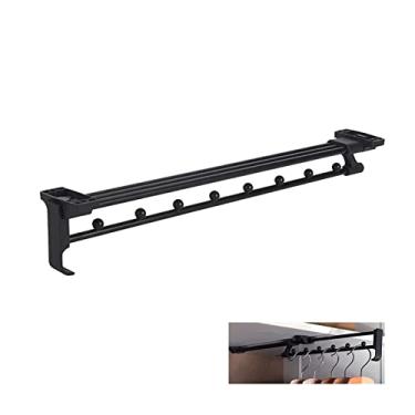 Imagem de Organizador retrátil para guarda-roupas - Cabide de metal para cachecol, calças, roupas e meias - Solução de armário que economiza espaço (400 mm)