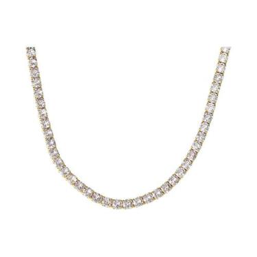 Imagem de Colar Choker De Tênis Dourado Para Mulheres, Joia De Corrente Com Zirc