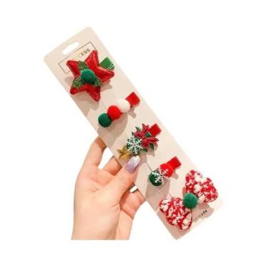 Imagem de Conjunto De Presilhas De Cabelo De Natal, 5 Peças, Acessórios Para Fra