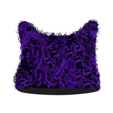 Imagem de Gorro Unissex De Inverno Estilo Hip Hop Com Orelhas De Gato Desgastada