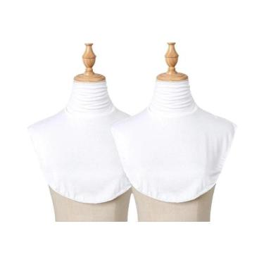 Imagem de Gola Falsa Feminina Preta De Modal Com Gola Alta, Macia, Elástica, Des