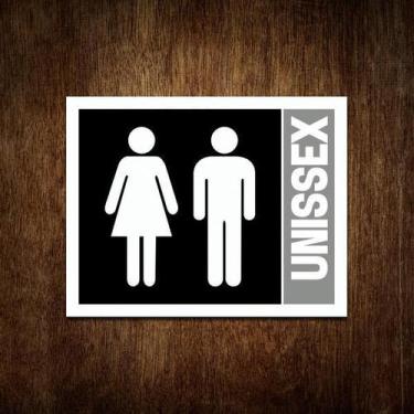 Imagem de Placa Banheiro Sinalização Masculino Feminino Unissex - Sinalizo
