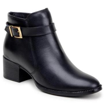 Imagem de Bota Feminina Chelsea Salto Alto Com Fivela Cano Curto 100% Couro Legítimo Original Parra Boots-Feminino